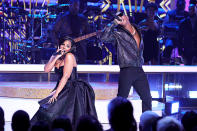 <p>Ashanti and Ja Rule perform on stage during the 2021 Soul Train Awards at The Apollo Theater in New York City on Nov. 20.</p>