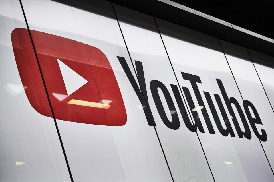 LONDON, UNITED KINGDOM - JUNE 4: Detail of the YouTube logo outside the YouTube Space studios in London, taken on June 4, 2019. (Photo by Olly Curtis/Future Publishing via Getty Images)