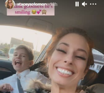 Stacey Solomon's son Zachary seemed unphased by being forgotten. (Instagram)