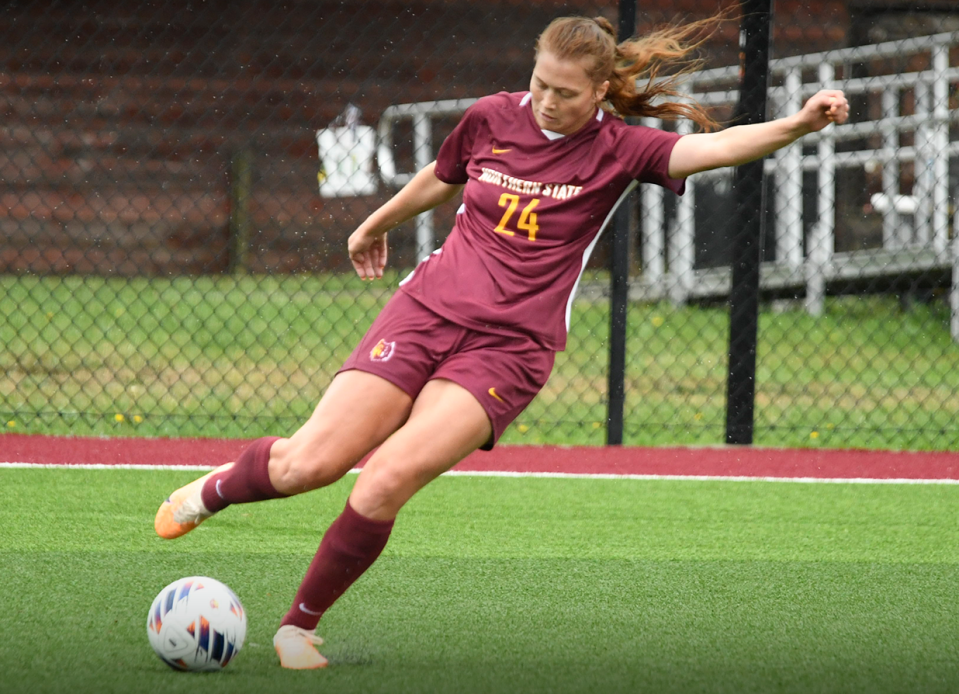 Megan Fastenau of Aberdeen, a junior forward for Northern State University has earned first-team honors on the All-Northern Sun Intercollegiate Conference women's soccer team.