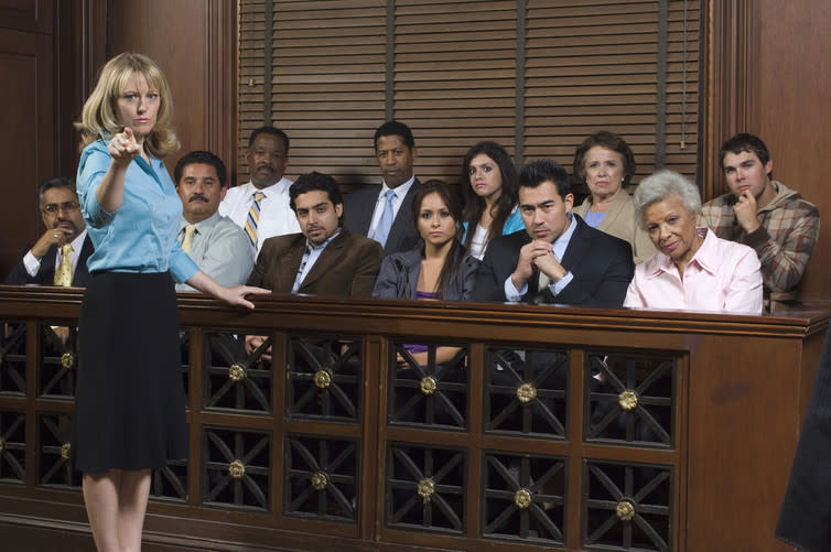 <span class="caption">The jury are key to justice.</span> <span class="attribution"><a class="link " href="https://www.shutterstock.com/image-photo/portrait-female-advocate-pointing-jurors-sitting-121503343?src=CftD8lHraiYCJZwxruMVZw-1-51" rel="nofollow noopener" target="_blank" data-ylk="slk:Shutterstock;elm:context_link;itc:0;sec:content-canvas">Shutterstock</a></span>