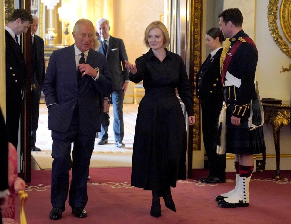 The King during an audience with Prime Minister Liz Truss (Jonathan Brady/PA) (PA Wire)