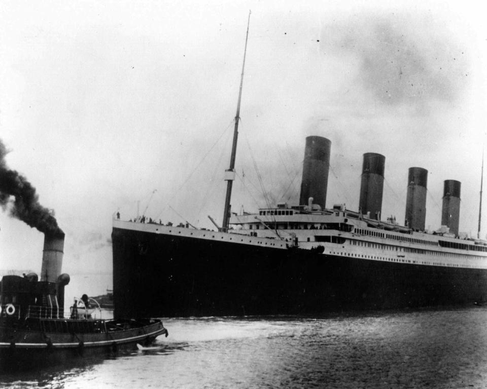 The British liner Titanic sails out of Southampton, England, at the start of its doomed voyage on April 10, 1912.