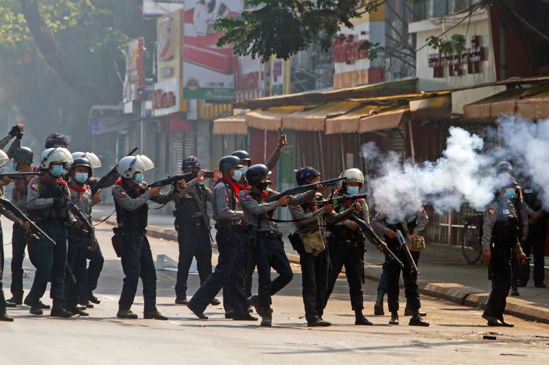 Protest against the military coup in Yangon