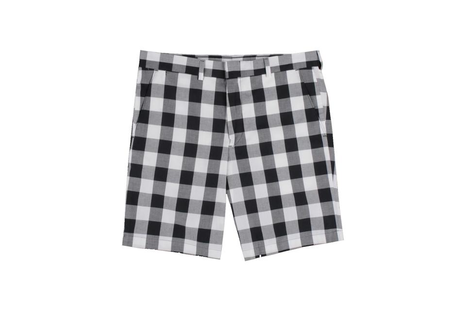 Gitman Vintage medium gingham flat front short in black and white