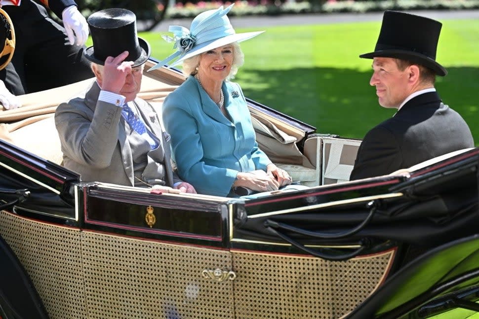 King Charles III, Queen Camilla and Peter Phillips