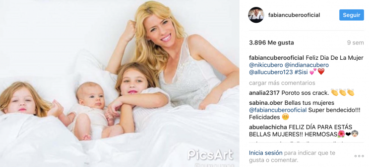 Hace dos meses Cubero le dedicaba un gran mensaje de amor a Nicole por el Día de la Mujer. Foto: Instagram.com/fabiancuberooficial y