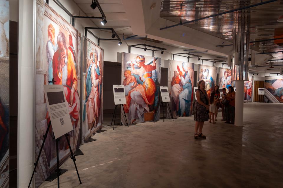 on display are 34 reproductions s from Michelangelo's Sistine Chapel: The Exhibition at  Arts in the Sunset in Amarillo.