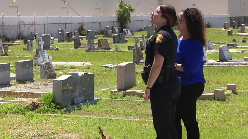 <div>Police are increasing their presence at the cemetery.</div>