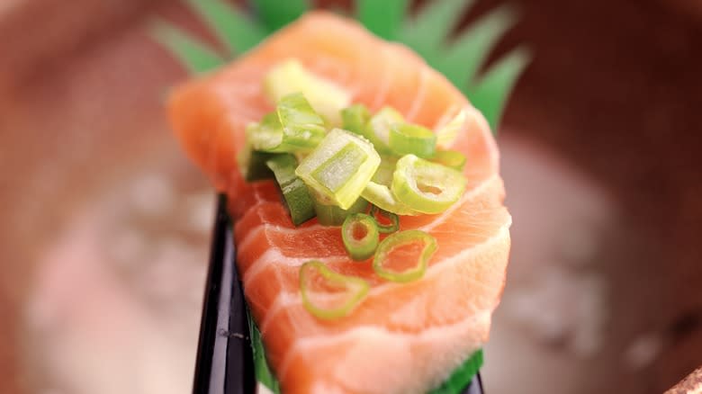 High-quality salmon cut