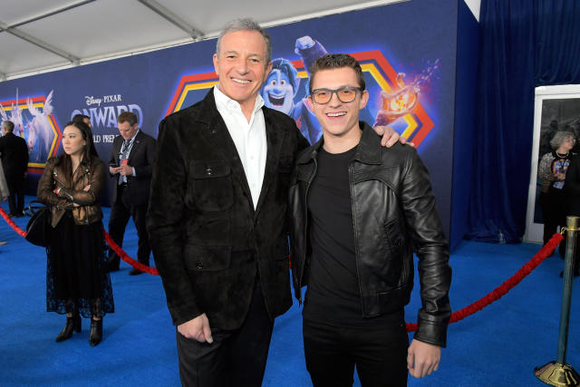 The Walt Disney Company Chairman and CEO Bob Iger and Tom Holland attend the world premiere of Disney and Pixar's ONWARD at the El Capitan Theatre on February 18, 2020 in Hollywood, California. (Photo by Charley Gallay/Getty Images for Disney)