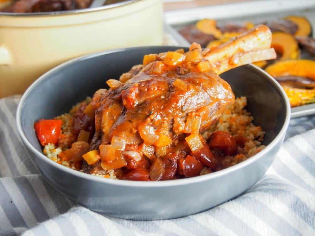 <p>Caroline's Cooking</p><p>You need to be a little patient to enjoy these braised lamb shanks, but there’s not much hands-on work and they are so worth the wait.</p><p><strong>Get the recipe: <a href="https://www.carolinescooking.com/braised-lamb-shanks/" rel="nofollow noopener" target="_blank" data-ylk="slk:Braised Lamb Shanks;elm:context_link;itc:0;sec:content-canvas" class="link rapid-noclick-resp">Braised Lamb Shanks</a></strong></p>