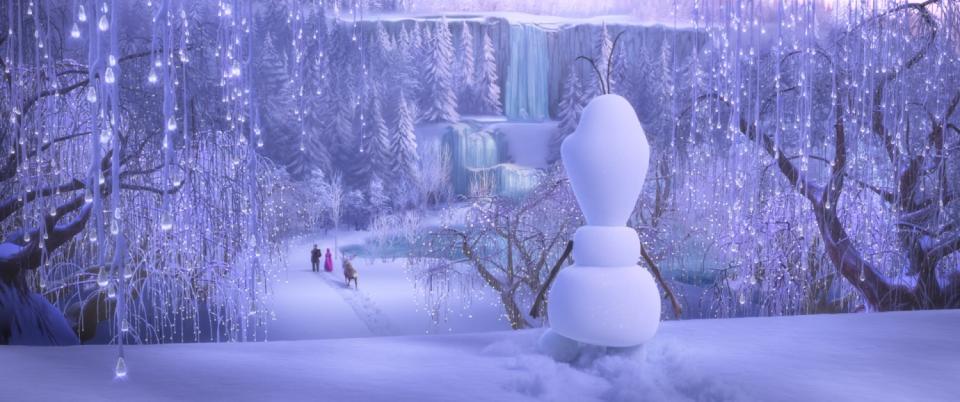 Olaf the snowman in the Disney+'s "Once Upon a Snowman," a short film that tells the fan favorite's origin story.
