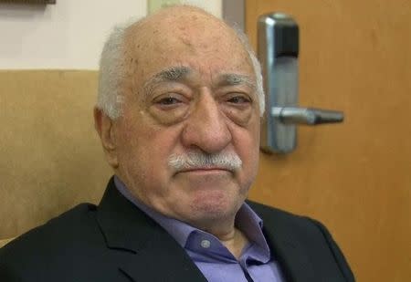 U.S.-based cleric Fethullah Gulen, whose followers Turkey blames for a failed coup, is shown in still image taken from video, as he speaks to journalists at his home in Saylorsburg, Pennsylvania July 16, 2016. REUTERS/Greg Savoy/Reuters TV/File Photo