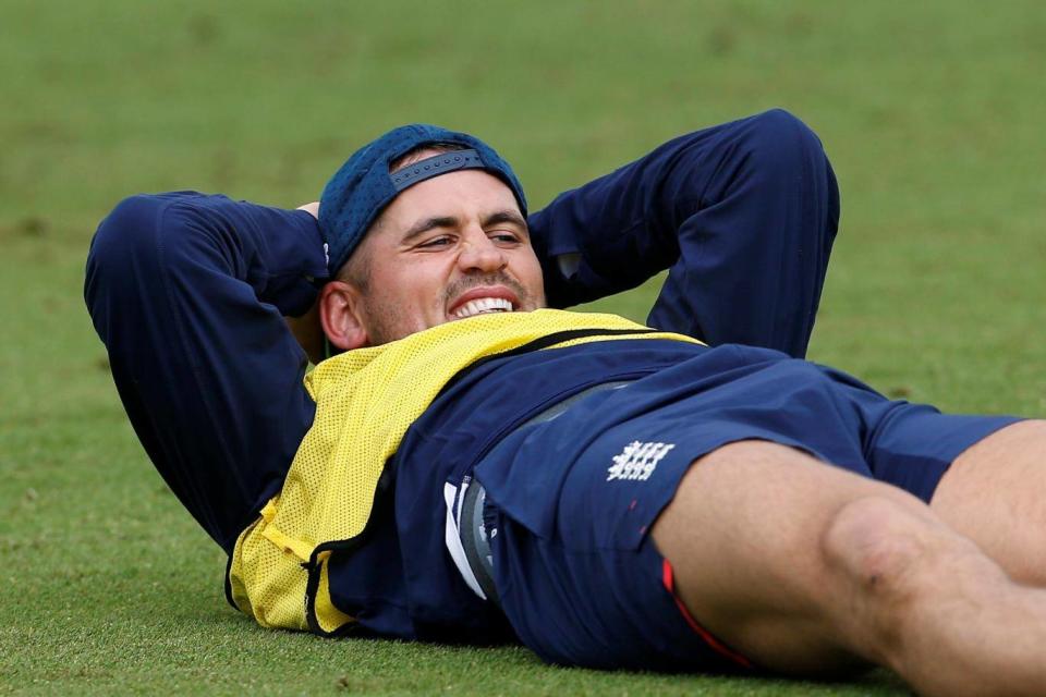 Alex Hales in training ahead of the third Test (REUTERS)