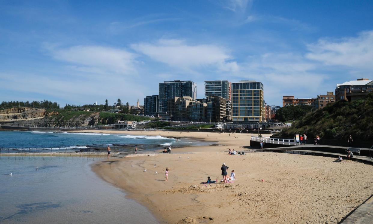 <span>The unusually warm August weather at Newcastle beach, in New South Wales. Several new winter heat records have been set across Australia.</span><span>Photograph: The Guardian</span>