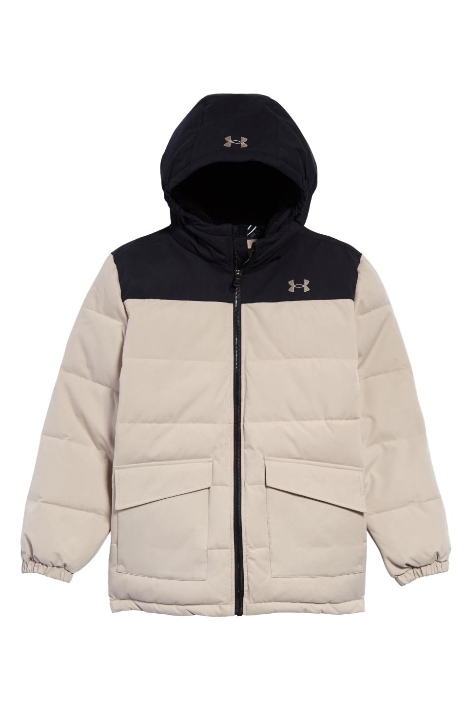 <p><strong>UNDER ARMOUR</strong></p><p>nordstrom.com</p><p><strong>$73.70</strong></p><p><a href="https://go.redirectingat.com?id=74968X1596630&url=https%3A%2F%2Fwww.nordstrom.com%2Fs%2Funder-armour-kids-magnus-water-repellent-puffer-parka-big-boy%2F5736373&sref=https%3A%2F%2Fwww.redbookmag.com%2Flife%2Fg34811477%2Fblack-friday-cyber-monday-baby-deals-2020%2F" rel="nofollow noopener" target="_blank" data-ylk="slk:Shop Now;elm:context_link;itc:0;sec:content-canvas" class="link ">Shop Now</a></p><p>For minimal littles.</p>