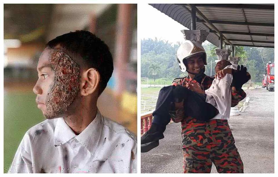 Students from Sekolah Kebangsaan Batu Kikir Negri Sembilan had the most realistic fire drill thanks to their teacher's effort. — Images via Facebook/hafizahabdulrani