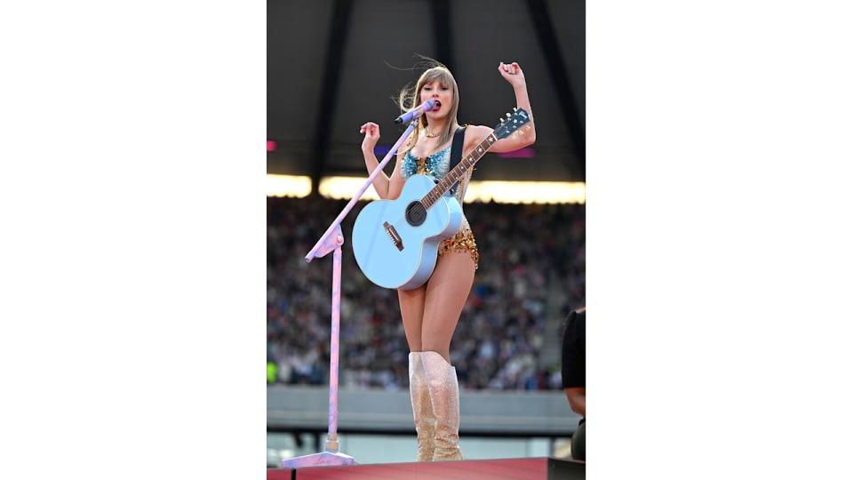 Taylor Swift performs at Scottish Gas Murrayfield Stadium on June 07, 2024 in Edinburgh, Scotland. (Photo by Gareth Cattermole/TAS24/Getty Images for TAS Rights Management )