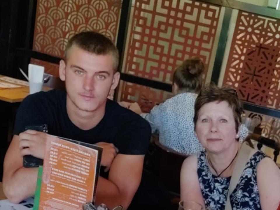 Sharon Hendry with her son Ben Moncrieff, who was stabbed to death aged 18 (Sharon Hendry)
