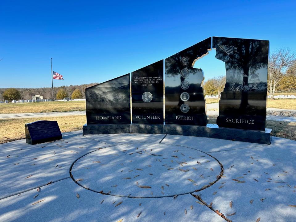 A view of some of the memorial stones at the East TN Veterans Cemetery on November 29, 2023.