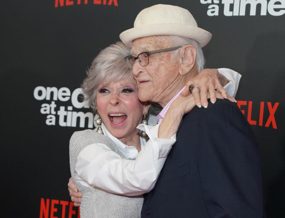 Show biz legends Rita Moreno and Norman Lear attend the premiere of Netflix's "One Day At A Time" Season 3.