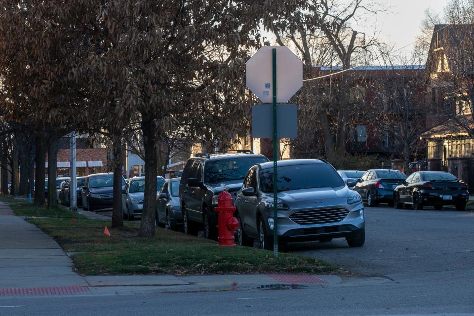 Parking in midtown off of Second Avenue on Tuesday, Dec. 19, 2023. Detroit is establishing four new residential parking zones with daily enforcement that will begin one at a time from Jan. 2 through February 2024.