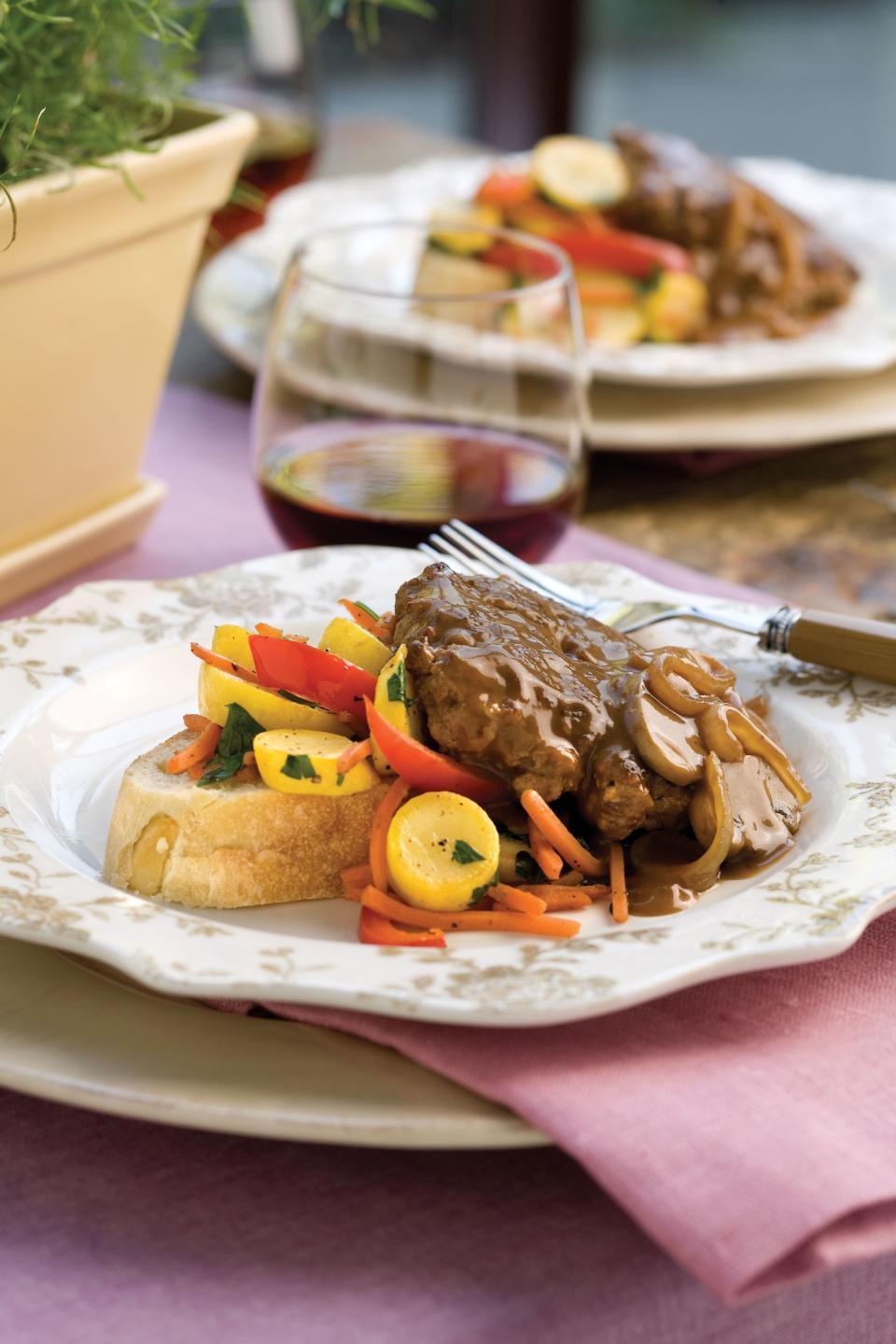 Hamburger Steak With Sweet Onion-Mushroom Gravy