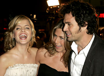 Mena Suvari , Jennifer Aniston and Mark Ruffalo at the LA premiere of Warner Bros.' Rumor Has It...