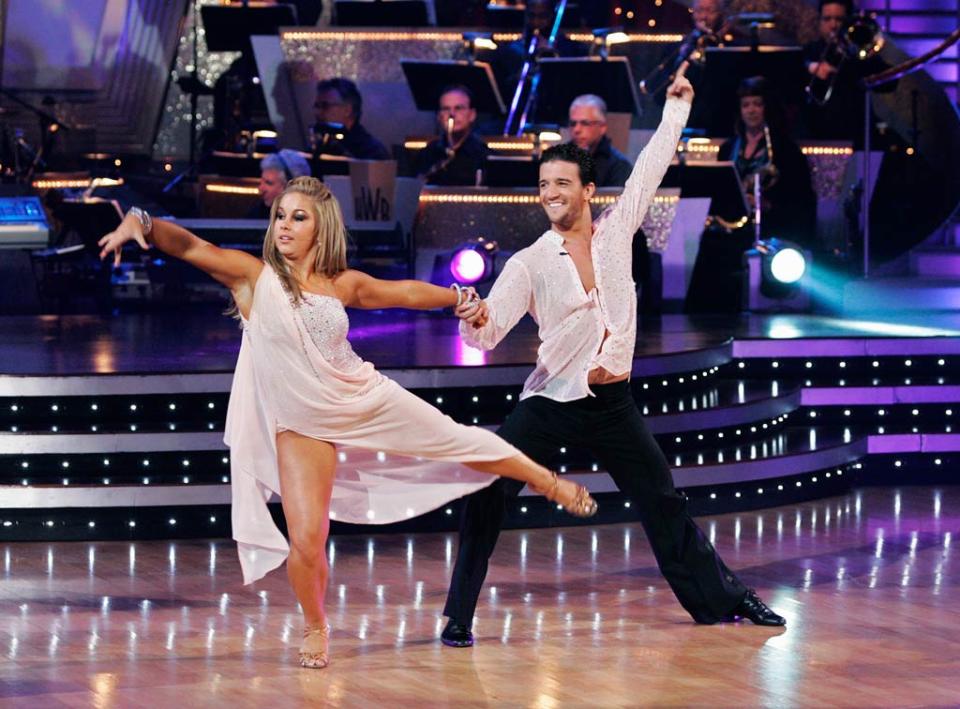 Shawn Johnson and Mark Ballas perform the Rumba to "Slow Dancing in a Burning Room" by John Mayer on "Dancing with the Stars."