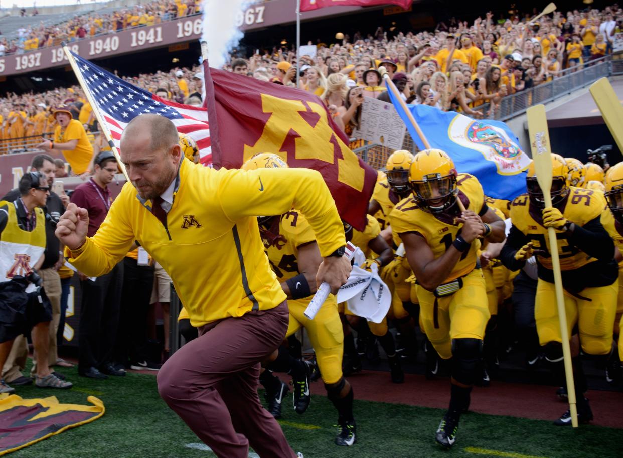 Minnesota coach P.J. Fleck is very good at finding creative ways to award scholarships. (Photo by Hannah Foslien/Getty Images)