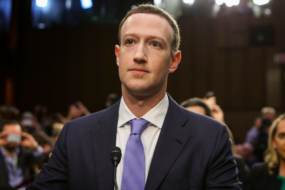 <em>Mark Zuckerberg’s personal wealth shot up over £2bn during the senate grilling (Rex)</em>