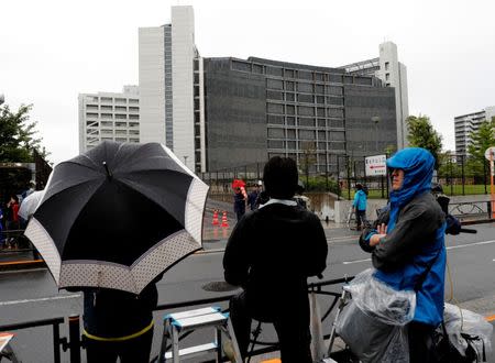 Journalists stand in front of Tokyo Detention Center where former leader of Aum, the Japanese doomsday cult, Chizuo Matsumoto, who went by the name Shoko Asahara, was executed, in Tokyo, Japan July 6, 2018. REUTERS/Kim Kyung-Hoon