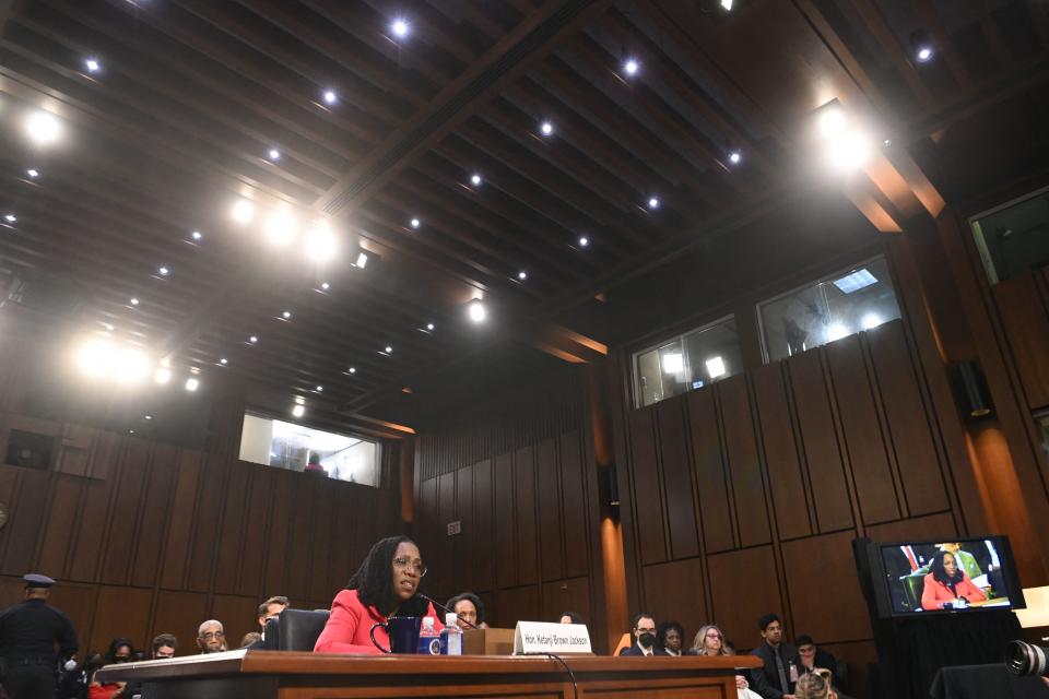 Jackson testifies during her Senate confirmation hearing. 
