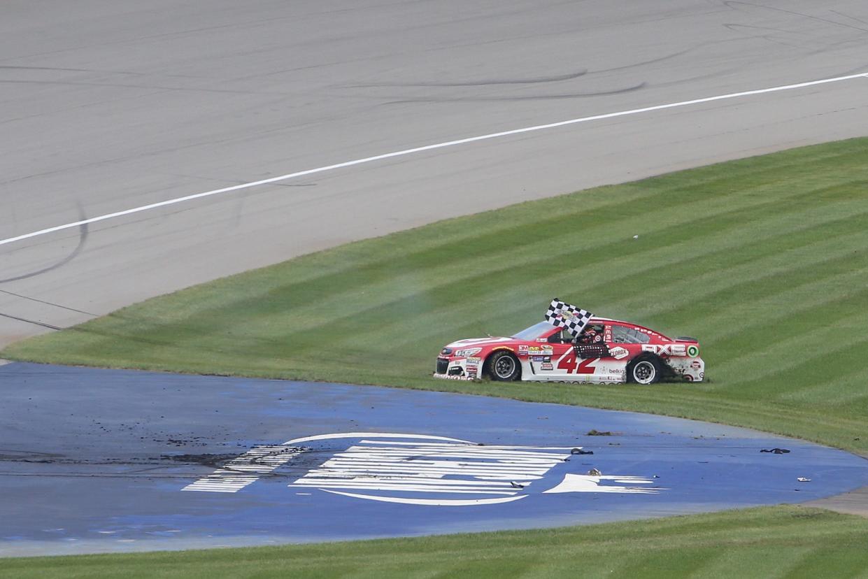 Kyle Larson got his first points win on Sunday (Getty). 