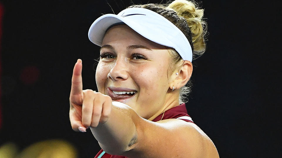 Amanda Anisimova has recaptured her best tennis after the sudden and tragic passing of her father in August 2019. (Photo by WILLIAM WEST/AFP via Getty Images)