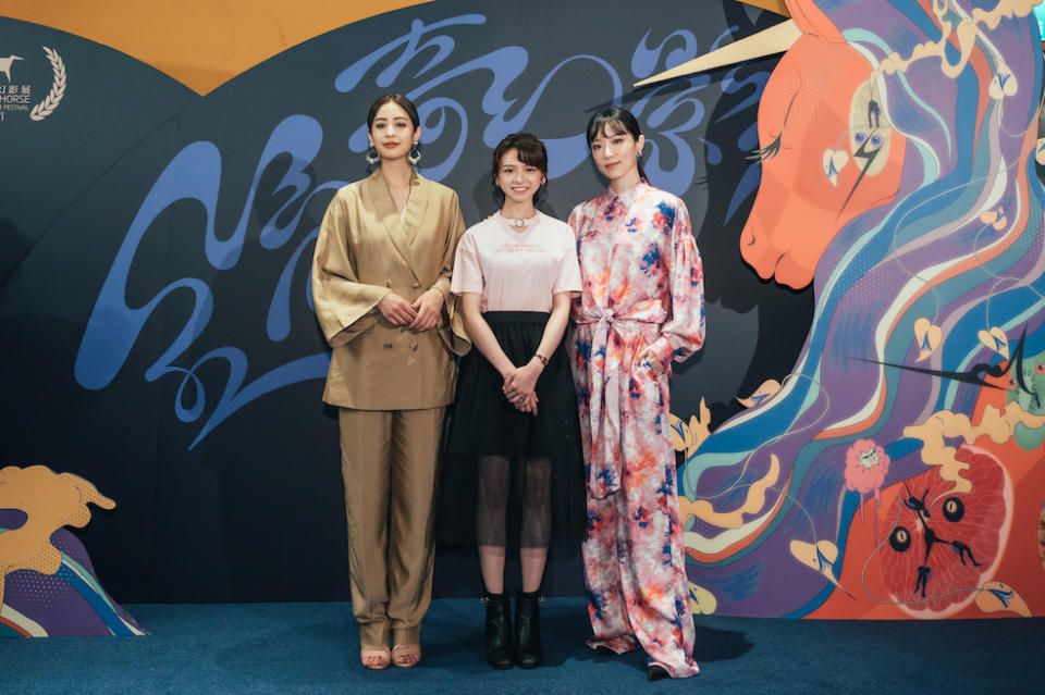 《2049：刺蝟法則》主演，左起莫允雯、陳姸霏、林子熙