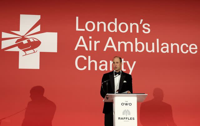 <p>DANIEL LEAL/POOL/AFP via Getty</p> Prince William attends London's Air Ambulance Charity Gala on Feb. 7, 2024
