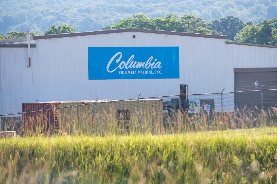 The scene at Columbia Machine, located just north of Smithsburg, the day after a gunman opened fire at the Washington County manufaturing plant, killing three and injuring two others. 