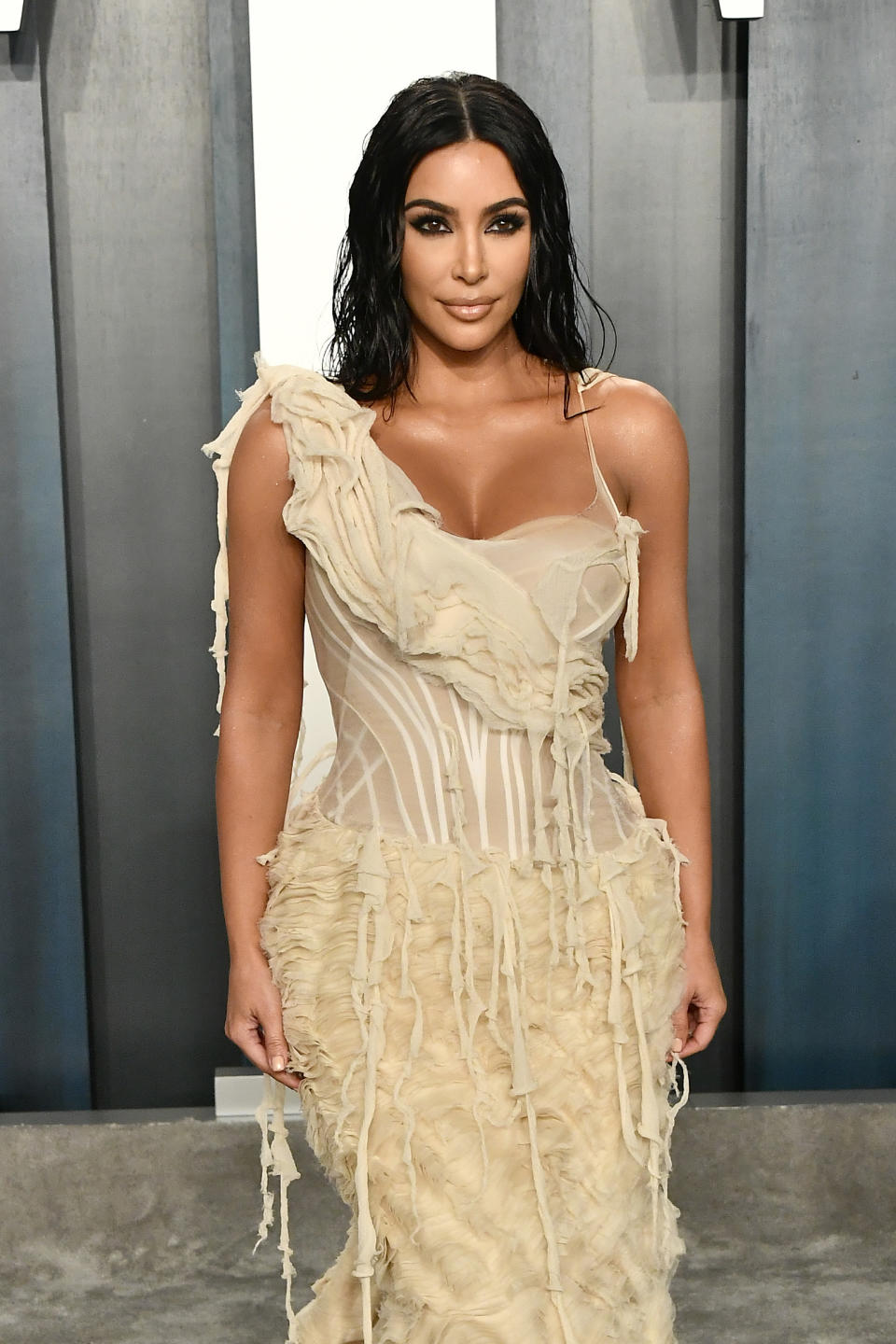 Kim's hair look was created using a £10 hairbrush. (Getty Images)