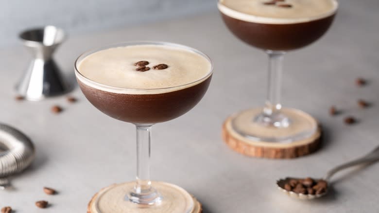 two espresso martinis