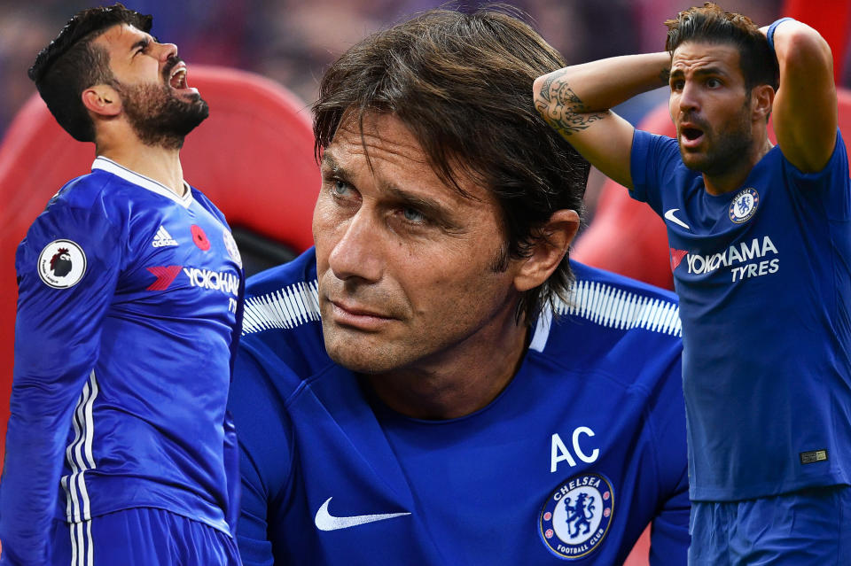 Antonio Conte will be without the suspended Cesc Fabregas and the sort-of suspended Diego Costa