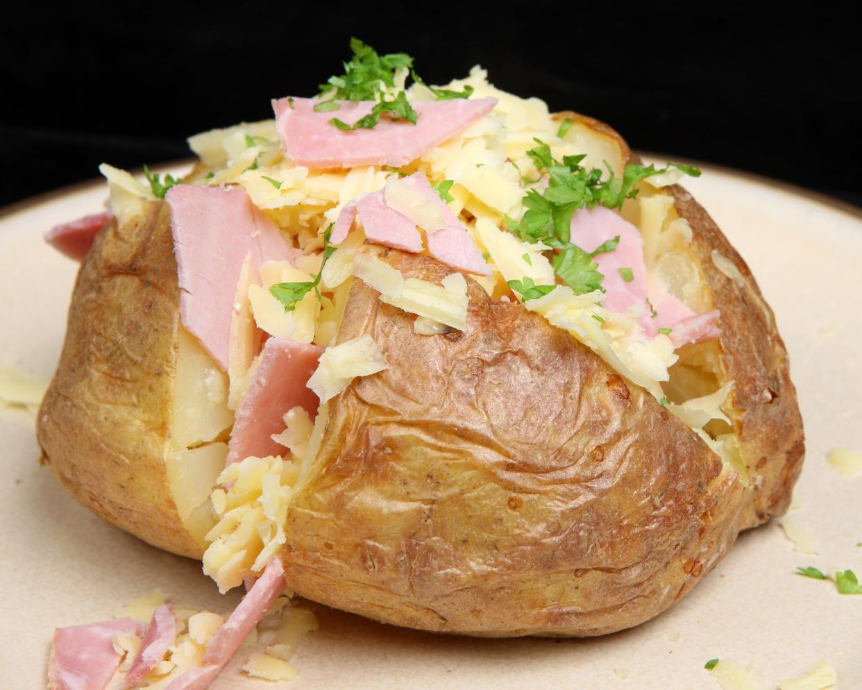 spinach and ham baked potato