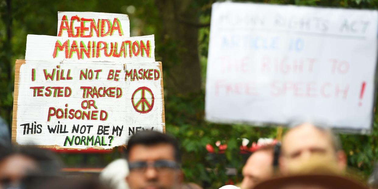 Hyde Park mask protest london coronavirus