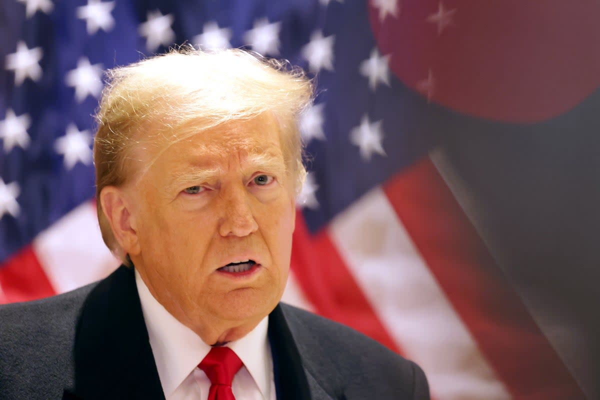 Former President Donald Trump speaks during a press conference at 40 Wall Street after a pre-trial hearing on March 25, 2024 in New York City. (Getty Images)