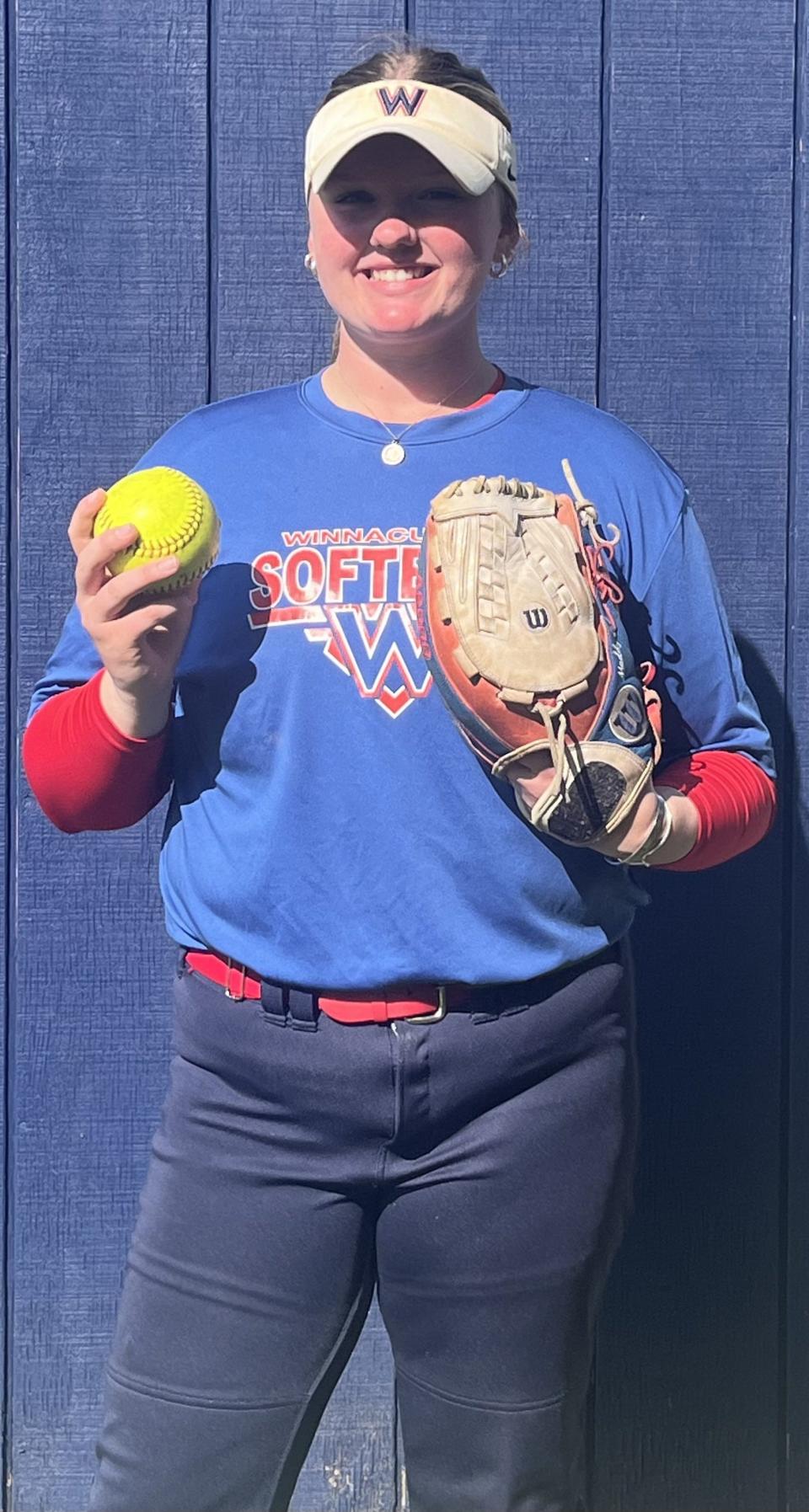 Winnacunnet High School pitcher Maddy Eaton reached the 500 career strikeout milestone in the Warriors' win over Oyster River on May 11.