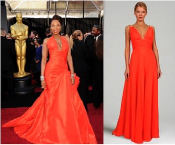 Orange celebrity-inspired evening gown by Faviana Couture $238