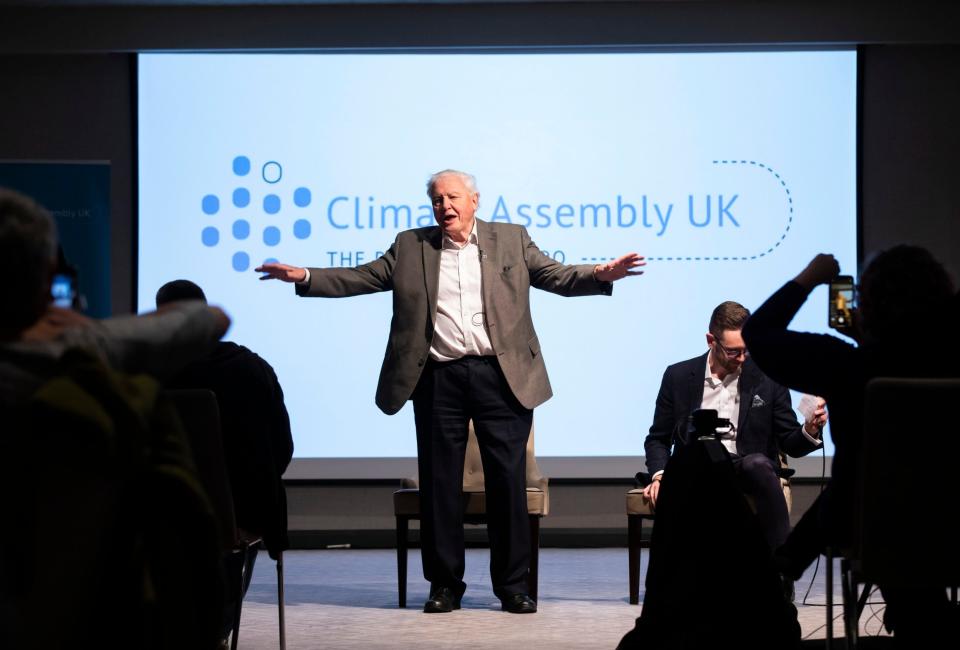 Sir David Attenborough at the Park Regis Hotel in Birmingham (PA)