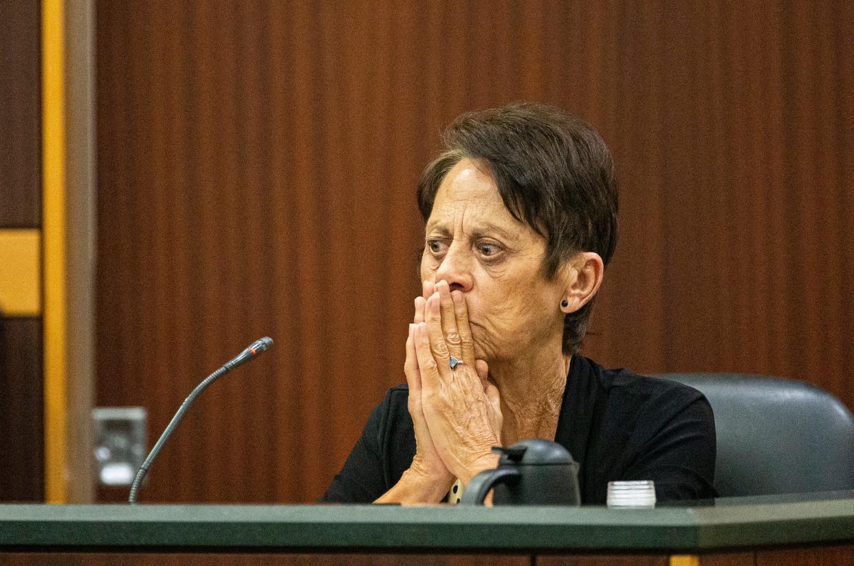 Jan Cornell, the mother of Robin Cornell, takes the stand during the trial for Joseph Zieler on Tuesday, May 16, 2023. Zieler is accused in the 1990 brutal murders of Robin, 11, and Cornell's roommate Lisa Story. DNA matched to Zieler in 2016 linked him to the crime.