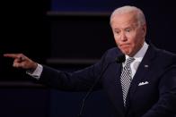 U.S. President Donald Trump and Democratic presidential nominee Joe Biden participate in their first 2020 presidential campaign debate in Cleveland